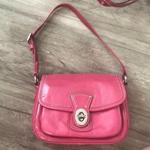 Hot pink mini leather Coach purse